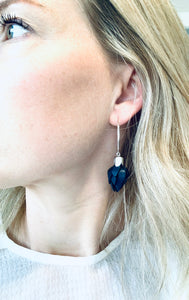 Wild Flower Bud Earrings - Navy Blue-in your choice of style